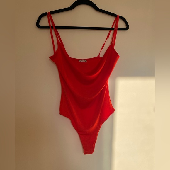 FP Bright Red Slinky Cow Neck Bodysuit - Picture 4 of 6